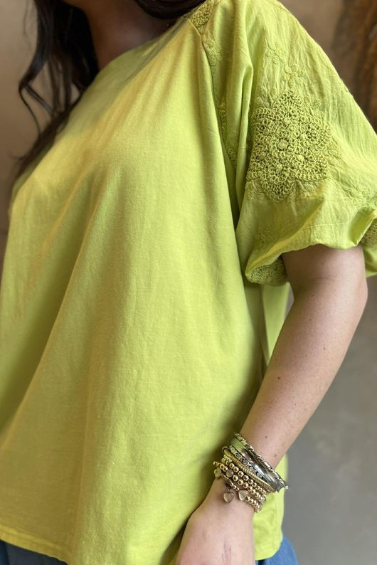 Atik Bubble Sleeve Top Kiwi /9=